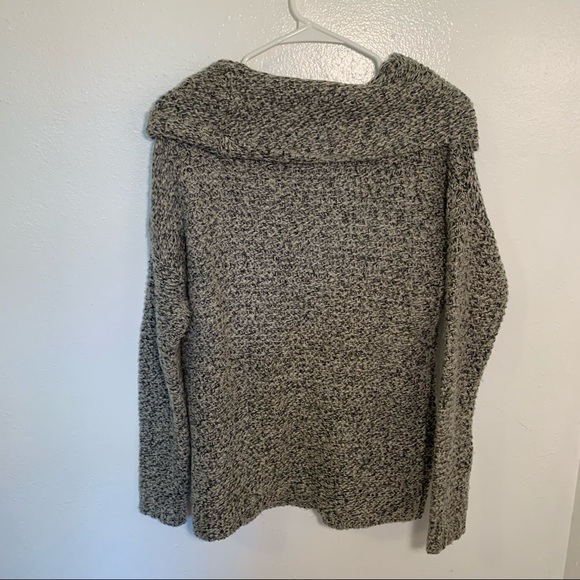 The Limited Cowl Neck Sweater Tan Black Cable Knit - Picture 10 of 12